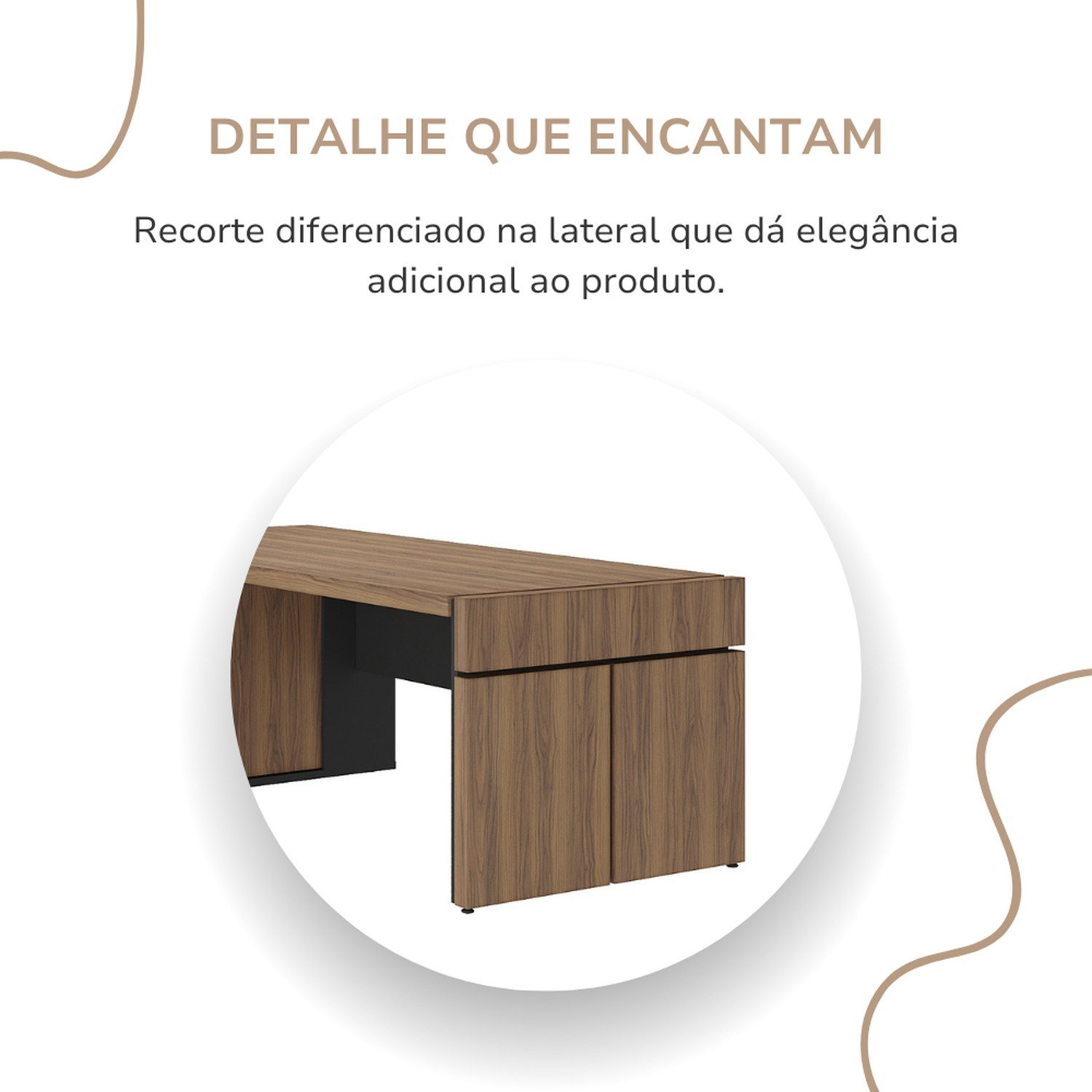 Mesa para Escritório em L com Caixa de Tomada Tamburato Estação Diretoria - 17
