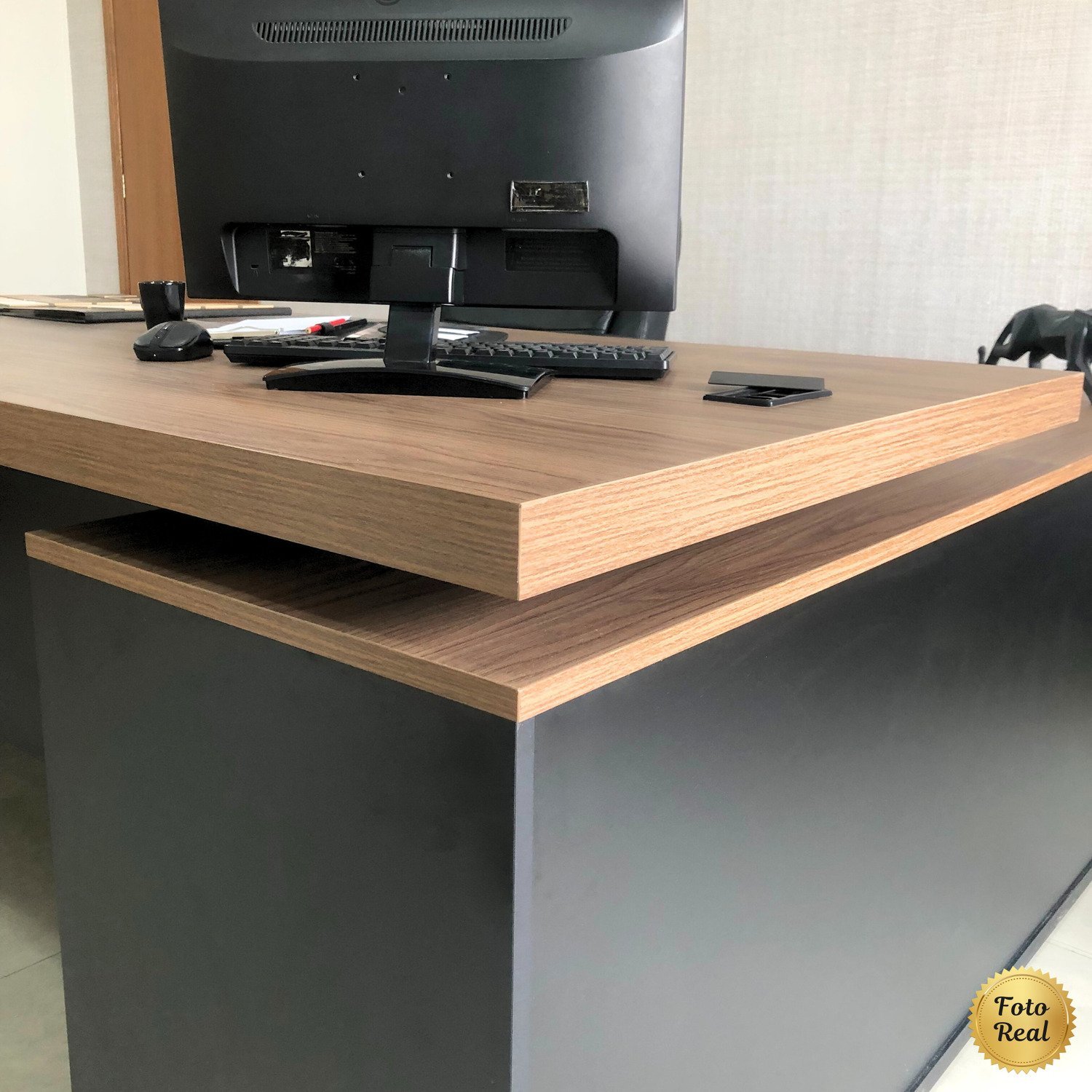 Mesa para Escritório em L com Caixa de Tomada Tamburato Estação Diretoria - 6