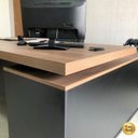 Ver imagem 6 de Escrivaninha Mesa Escritório em L com Caixa de Tomada Tamburato Estação Diretoria