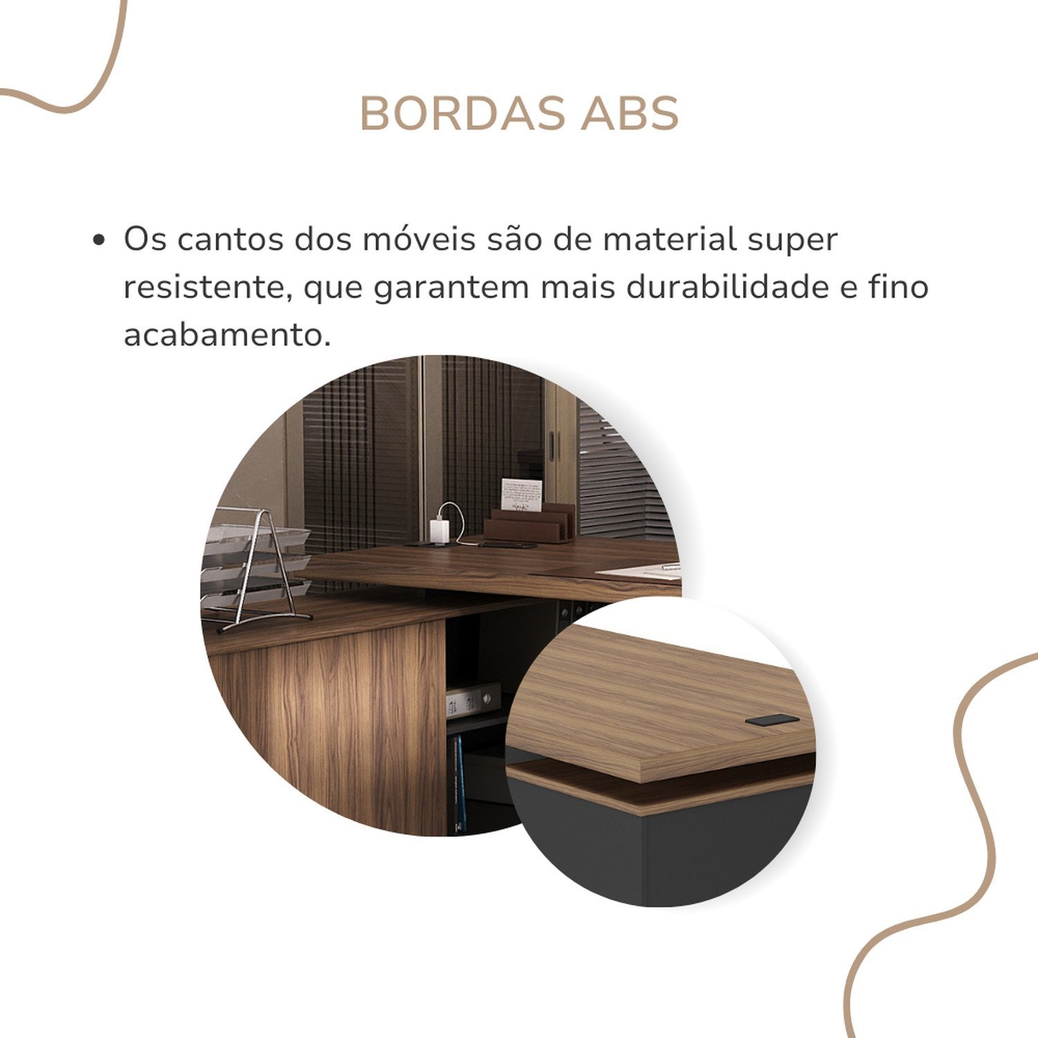 Mesa para Escritório em L com Caixa de Tomada Tamburato Estação Diretoria - 10