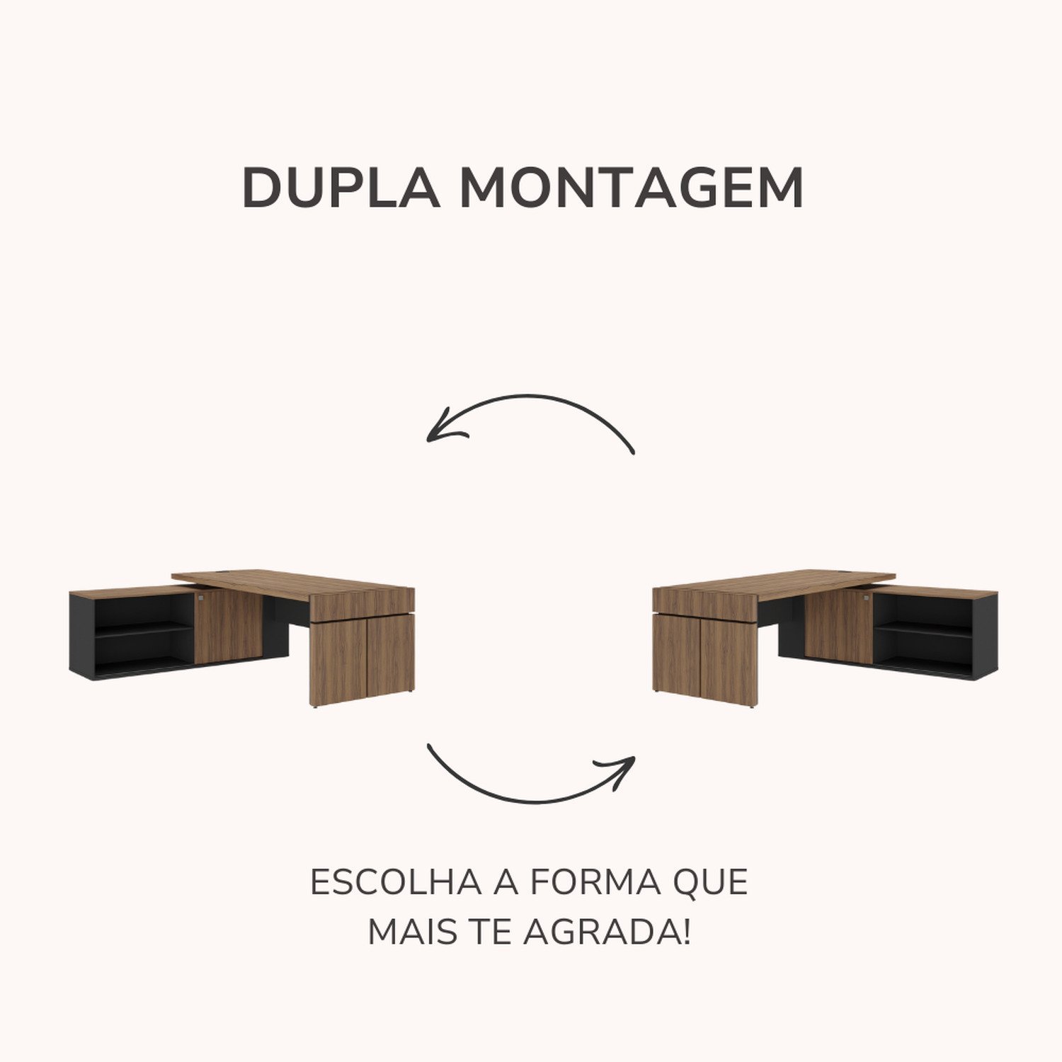 Mesa para Escritório em L com Caixa de Tomada Tamburato Estação Diretoria - 13