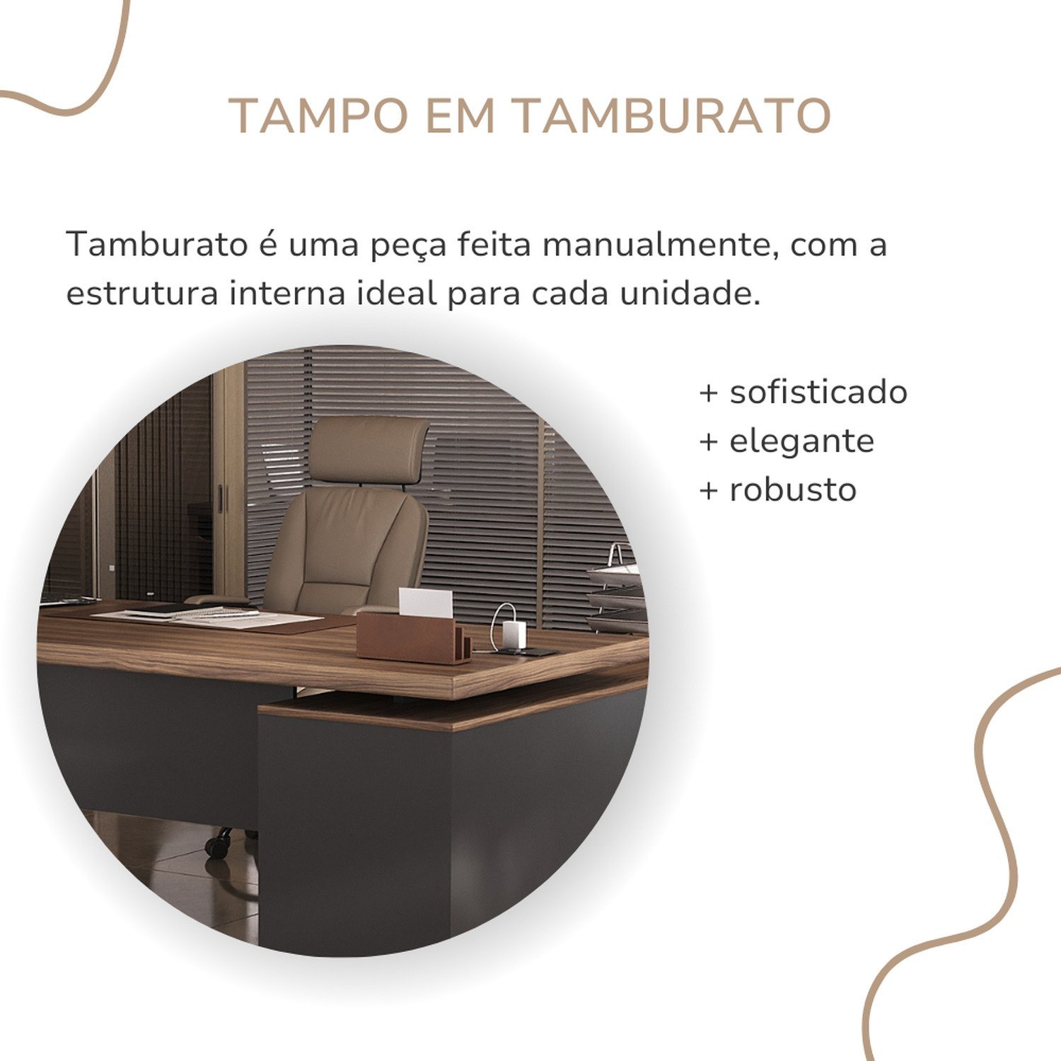 Mesa para Escritório em L com Caixa de Tomada Tamburato Estação Diretoria - 11