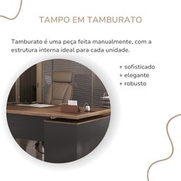 Mesa para Escritório em L com Caixa de Tomada Tamburato Estação Diretoria - 11