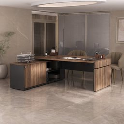 Mesa para Escritório em L com Caixa de Tomada Tamburato Estação Diretoria - 2