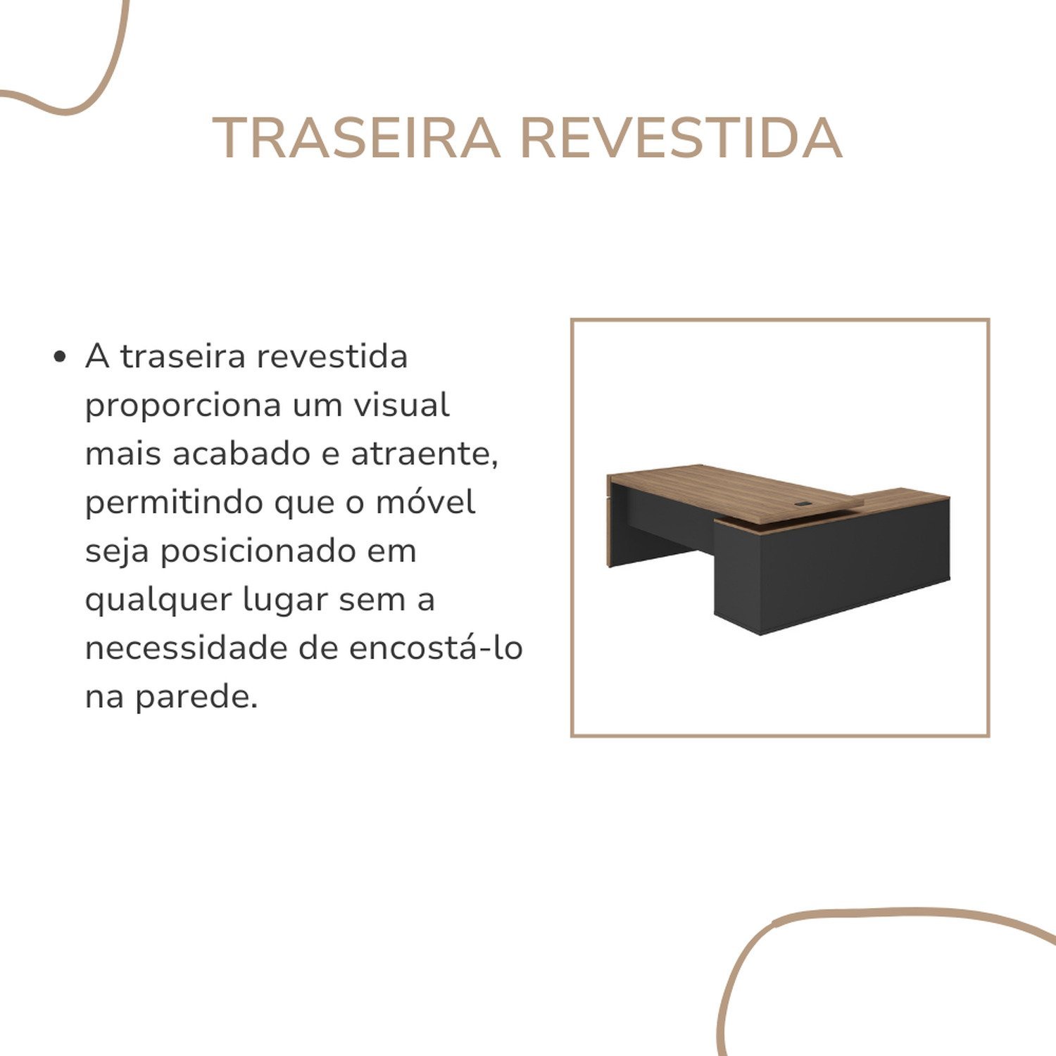 Mesa para Escritório em L com Caixa de Tomada Tamburato Estação Diretoria - 15