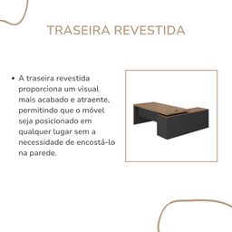 Mesa para Escritório em L com Caixa de Tomada Tamburato Estação Diretoria - 15