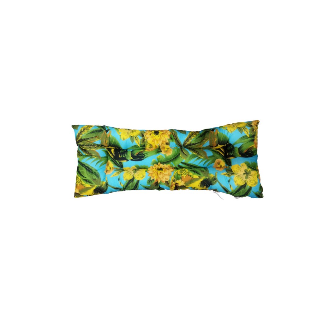 Almofada Futon 1,20x0,40 para Cadeira e Banco:04 Azul e Amarelo
