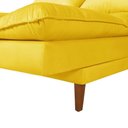 Ver imagem 4 de Sofá Cama Vancouver 3 Lugares Império Reclinável Casal Pés Madeira Suede Amarelo 374