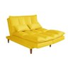 Sofá Cama Vancouver 3 Lugares Império Reclinável Casal Pés Madeira Suede Amarelo 374 - 7