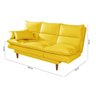 Sofá Cama Vancouver 3 Lugares Império Reclinável Casal Pés Madeira Suede Amarelo 374 - 9
