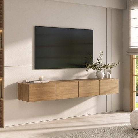 Rack Suspenso para Tv até 75 Polegadas 180cm Aruá Cabecasa MadeiraOriginals