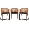 3 Cadeiras de Jantar Área Noronha em Alumínio com Pintura Marrom Corda Náutica E12 Trama Original - 1