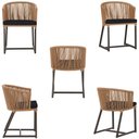 Ver imagem 5 de 3 Cadeiras de Jantar Área Noronha em Alumínio com Pintura Marrom Corda Náutica E12 Trama Original