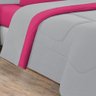 Edredom Malha 100% Algodão 1 Peça King - Cinza/Pink - 3
