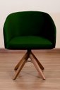 Ver imagem 2 de Poltrona Decorativa Redonda Pé Giratório de Madeira Cor:verde