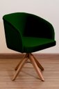 Ver imagem 1 de Poltrona Decorativa Redonda Pé Giratório de Madeira Cor:verde