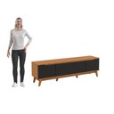 Ver imagem 3 de Rack Kappesberg 3 Portas Canela/preto Fosco 180cm