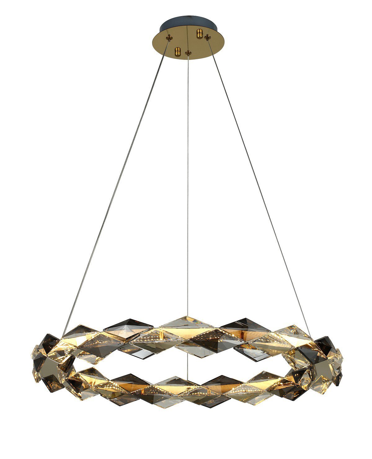 Pendente Led Argyle Dourado 60cm 24w 3000k Bella - Arg1pd01dr060