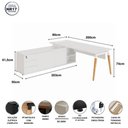 Ver imagem 3 de Mesa Diretor Executiva 200 cm X 203 cm Pés Cavalete em Madeira com Caixa de Tomadas e Armário