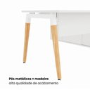 Ver mais imagens de Mesa Diretor Executiva 200 cm X 203 cm Pés Cavalete em Madeira com Caixa de Tomadas e Armário