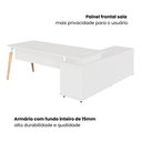 Ver imagem 7 de Mesa Diretor Executiva 200 cm X 203 cm Pés Cavalete em Madeira com Caixa de Tomadas e Armário