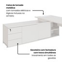 Ver imagem 6 de Mesa Diretor Executiva 200 cm X 203 cm Pés Cavalete em Madeira com Caixa de Tomadas e Armário