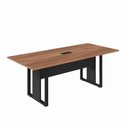 Ver imagem 2 de Mesa Reunião Industrial 200 cm X 90 cm para 8 Pessoas com 1 Caixa de Tomadas F5 Office Cor:Nogal