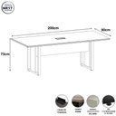 Ver imagem 3 de Mesa Reunião Industrial 200 cm X 90 cm para 8 Pessoas com 1 Caixa de Tomadas F5 Office Cor:Nogal