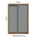 Ver imagem 4 de Guarda-roupa Solteiro 2 Portas de Correr 2 Gavetas Rustic/cinza Vivare Madesa