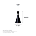 Ver imagem 2 de Kit 2 Lustre Pendente Interno Mesa Jantar Balcão Canadá Cor: Preto