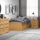 Ver imagem 4 de Cama Solteiro com Gaveteiro de Madeira Maciça Marrom Antique