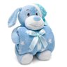 Manta e Bichinho Pelúcia Buettner Baby Microfibra Puppy Dog com Touca Azul - 1