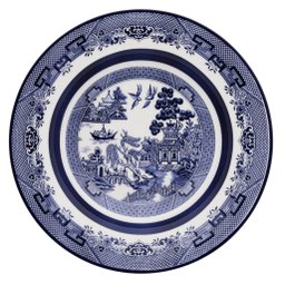 Kit Pratos Rasos e Fundos Flamingo Blue Willow Oxford® Porcelana 24 Peças - 3