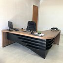 Ver mais imagens de Escrivaninha Mesa Escritório Diretor em L em Tamburato 200cm Artany