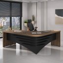 Ver imagem 1 de Escrivaninha Mesa Escritório Diretor em L em Tamburato 200cm Artany