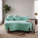 Ver imagem 1 de Namoradeira Sofá Feijão Lounge 120cm Orgânica Veludo Acqua