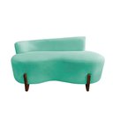 Ver imagem 4 de Namoradeira Sofá Feijão Lounge 120cm Orgânica Veludo Acqua