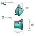 Ver imagem 2 de Bomba Monoestágio Tpa 25-12-200 270w Monofásico Motor Thebe Ip42 127v