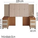 Ver imagem 3 de Cabeceira de Cama Box Ripado Casal/Queen/King Síria Cinamomo/Off White