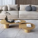 Ver imagem 1 de Conjunto Mesa de Centro Gama Orgânic e Redonda 100% MDF 135cm x 60cm x 35cm - 90cm x 90cm x 30cm Marrom