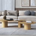 Ver imagem 4 de Conjunto Mesa de Centro Gama Orgânic e Redonda 135cm X 60cm X 35cm - 90cm X 90cm X 30cm