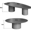 Ver imagem 3 de Conjunto Mesa de Centro Gama Orgânic e Redonda 100% MDF 135cm x 60cm x 35cm - 90cm x 90cm x 30cm Marrom