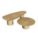 Ver imagem 2 de Conjunto Mesa de Centro Gama Orgânic e Redonda 100% MDF 135cm x 60cm x 35cm - 90cm x 90cm x 30cm Marrom