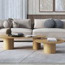 Ver imagem 4 de Conjunto Mesa de Centro Gama Orgânic e Redonda 100% MDF 135cm x 60cm x 35cm - 90cm x 90cm x 30cm Marrom