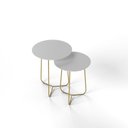 Ver imagem 2 de Conjunto Mesa Lateral de Canto Trude 100% MDF 55cm x 45cm x 45cm Cinza