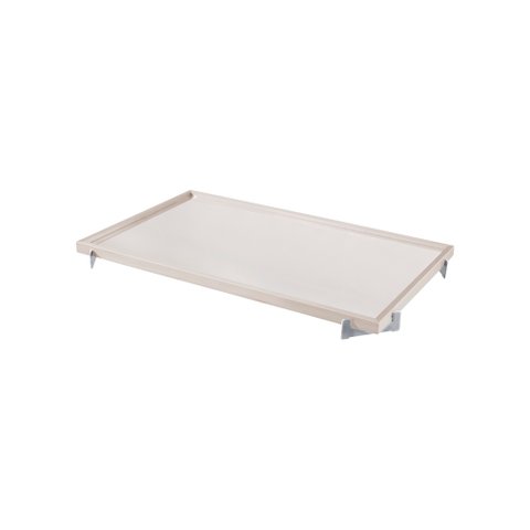 Bandeja Decorativa Espelhada Gala Mdf Laminado Off White/cromado