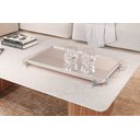 Ver imagem 2 de Bandeja Decorativa Espelhada Gala Mdf Laminado Off White/cromado