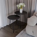 Ver imagem 1 de Conjunto Mesa Lateral de Canto Trude 100% MDF 55cm x 45cm x 45cm Preto