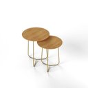 Ver imagem 2 de Conjunto Mesa Lateral de Canto Trude 100% MDF 55cm x 45cm x 45cm Marrom