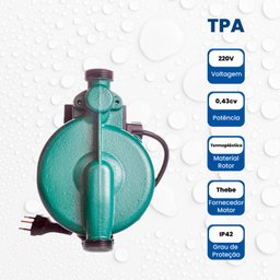 Bomba Monoestágio Tpa 25-15-200 Monofásico Motor Thebe 320w 220v - 4
